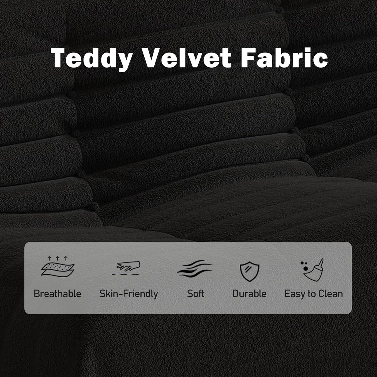 Bean Bag Chair, Loveseat Fireside Chair Bean Bag Sofa Large Bean Bag Chair for Adults, 2 Seater Bean Bag Chairs for Teens with High Density Comfortable Foam, Bean Bag for Living Room, Bedroom (Black)