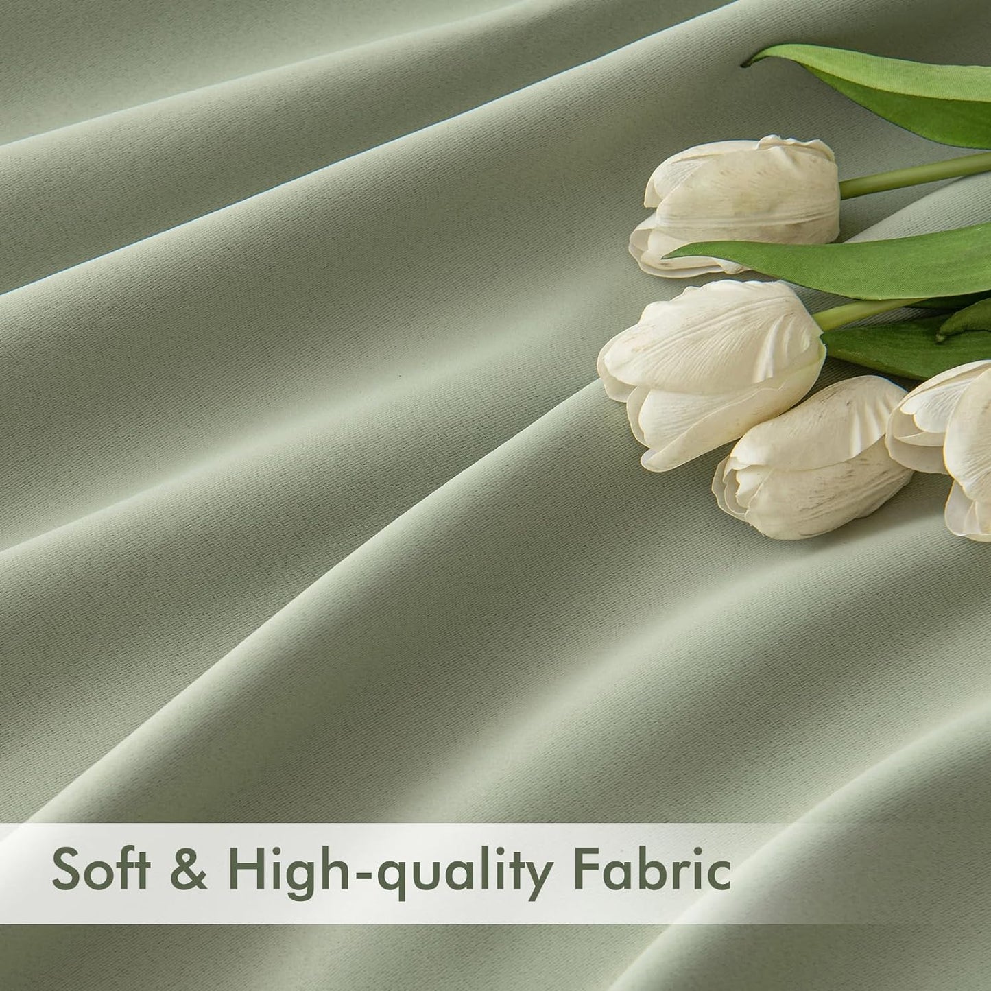 MIULEE Back Tab Sage Green Curtains 120 Inch Long 2 Panels Set for Living Room Bedroom, Rod Pocket/Pinch Pleated Light Blocking Extra Long Thermal Insulated Room Darkening Blackout Curtains/Drapes