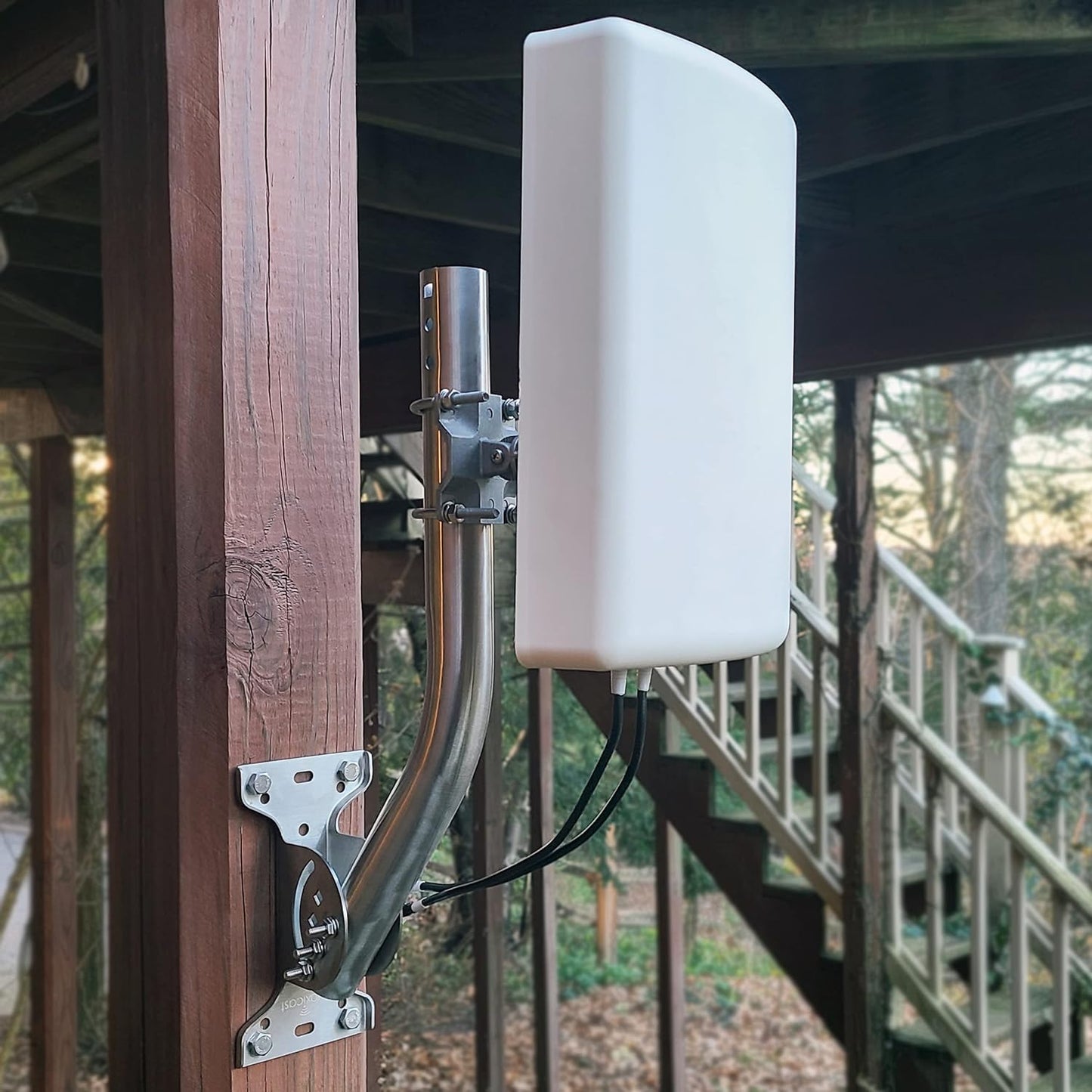 Proxicast Pro-Grade J-Max 100% Solid Stainless Steel Antenna Mount - Universal Outdoor Adjustable Pivot/Lock Bracket & J-Pipe Mast (1.5" x 18" Pole) for Wall, Eave or Roof Mounting (ANT-800-JP3)