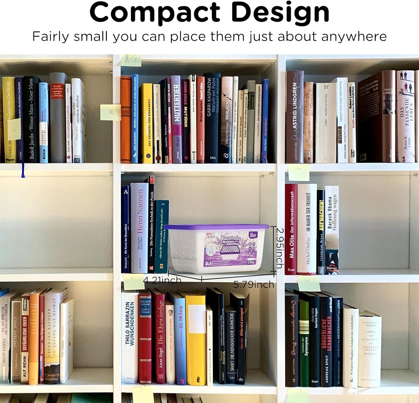 W&E Choice Moisture Absorbers with Lavender Scent, Portable Dehumidifier for Closet & Bathrooms, Kitchen, Humidity Absorber Odor Eliminator Absorber, 12Pack