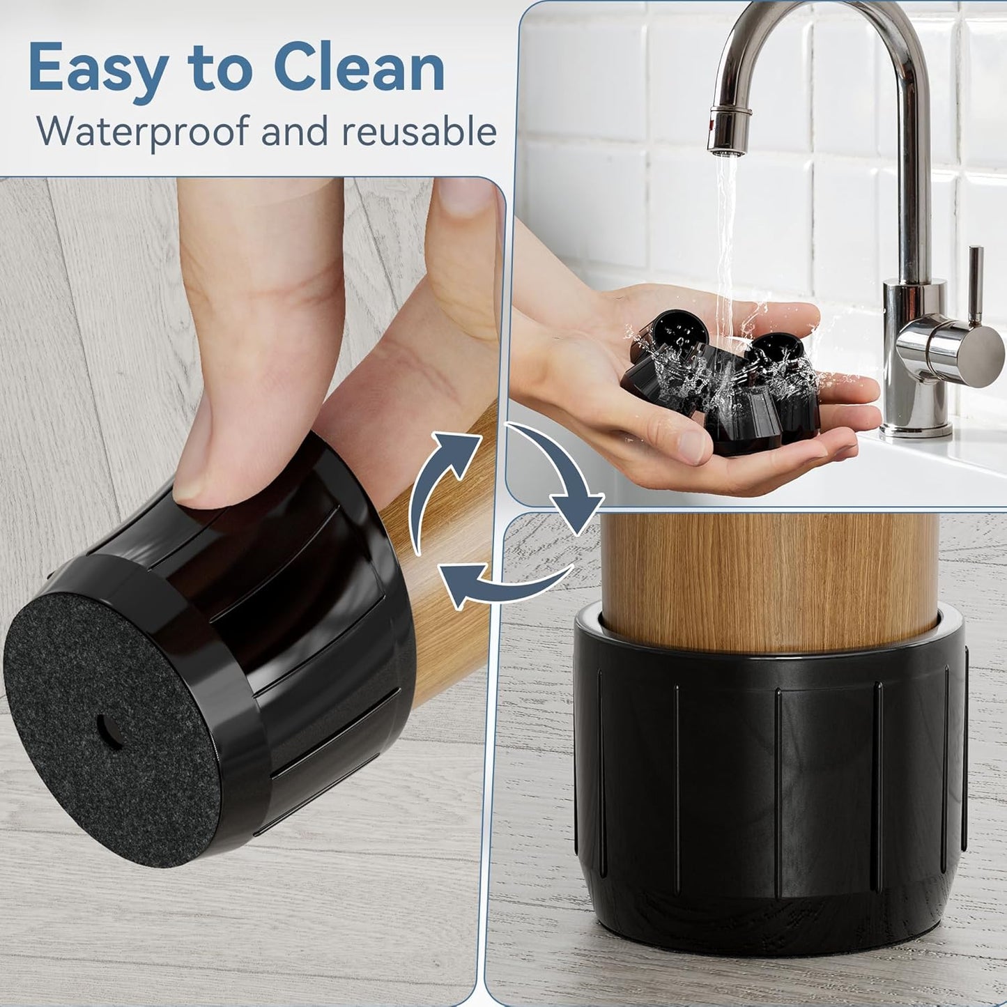 24PCS Extra Small Silicone Chair Leg Floor Protectors for Hardwood Floors, Thicken Rubber Chair Leg Cap Covers, Non Slip Furniture Leg Pads to Protect Wood Tile Floors from Scratches and Reduce Noise