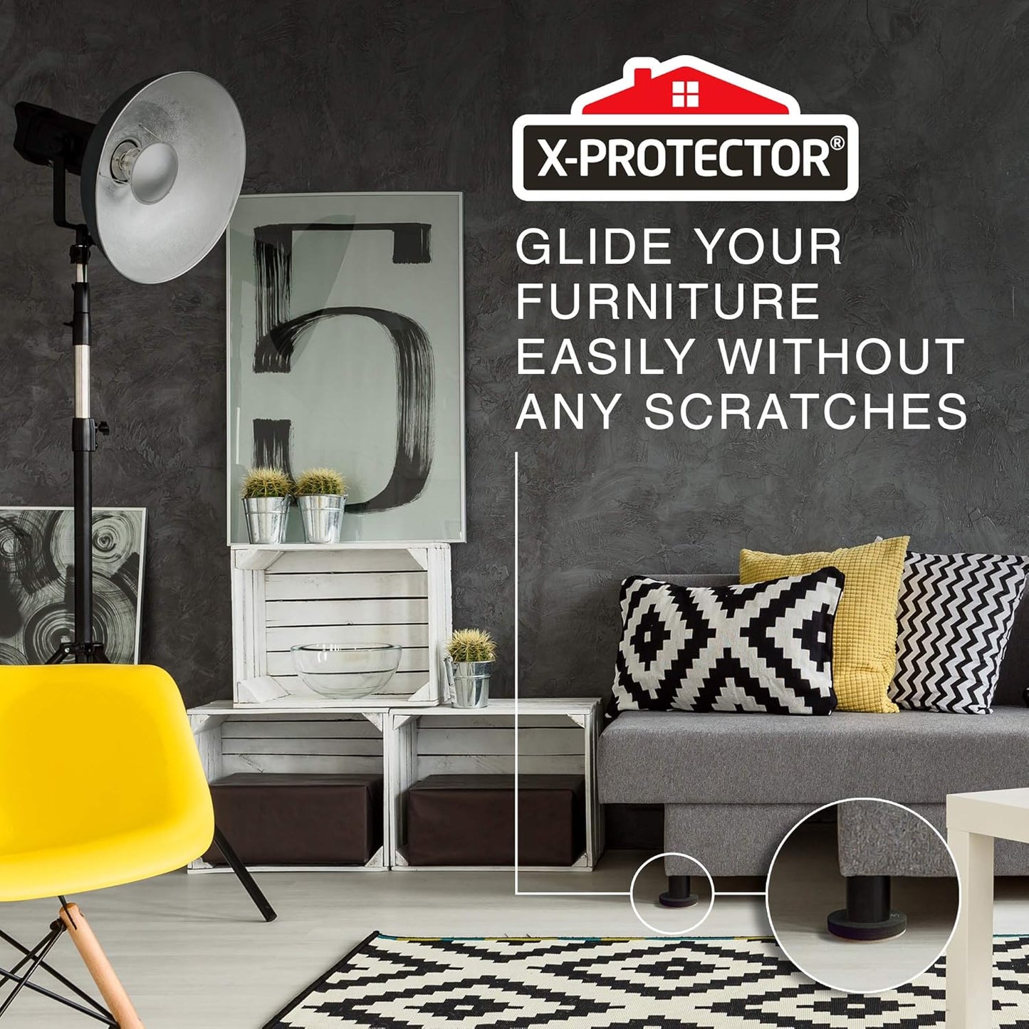 Felt Furniture Sliders Hardwood Floors X-PROTECTOR โ 16 PCS 3 1/2" Furniture Sliders โ Heavy Duty Felt Sliders Hard Surfaces โ Move Your Furniture Easily & Safely!