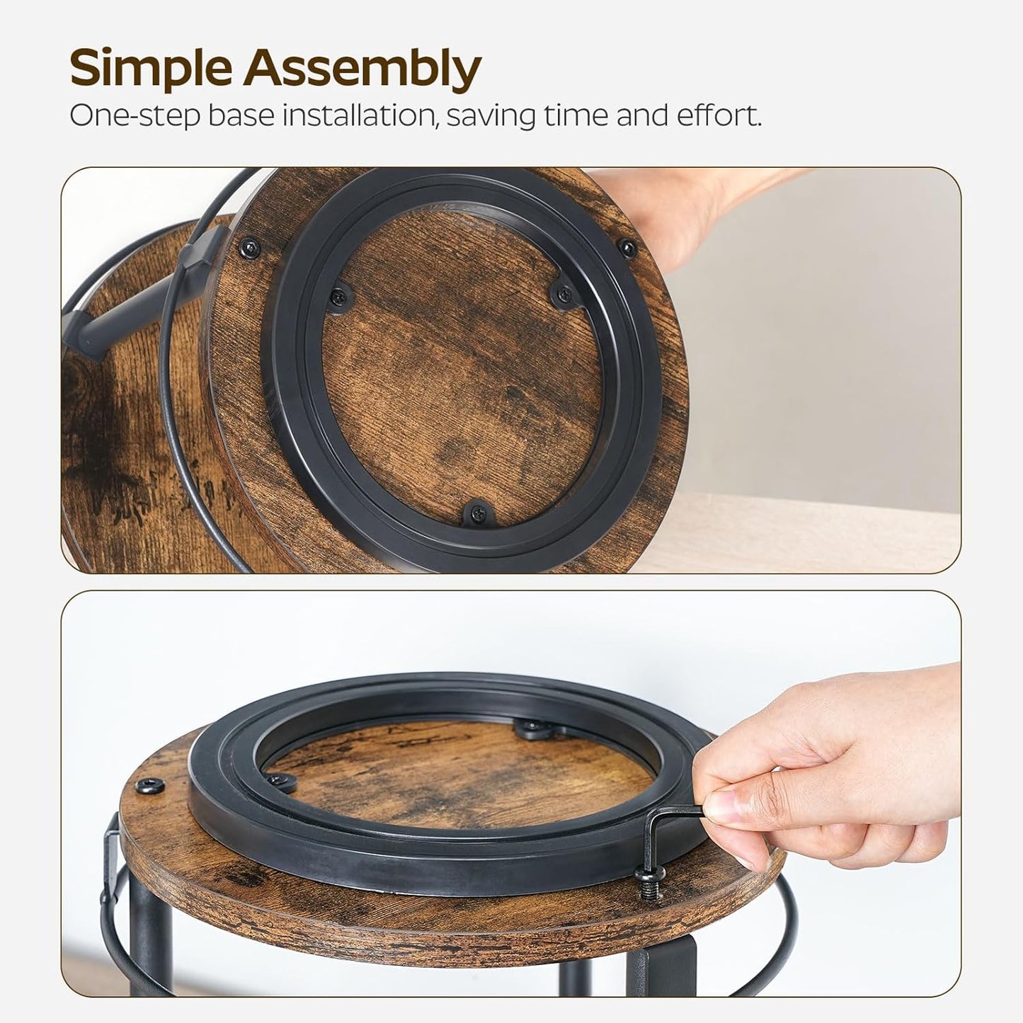 Spice Rack, Set of 2 Lazy Susan Organizer, 3-Tier Turntable Organizer For Cabinet, Compact and Versatile, for Kitchen Countertop, Rustic Brown SR23L2BR