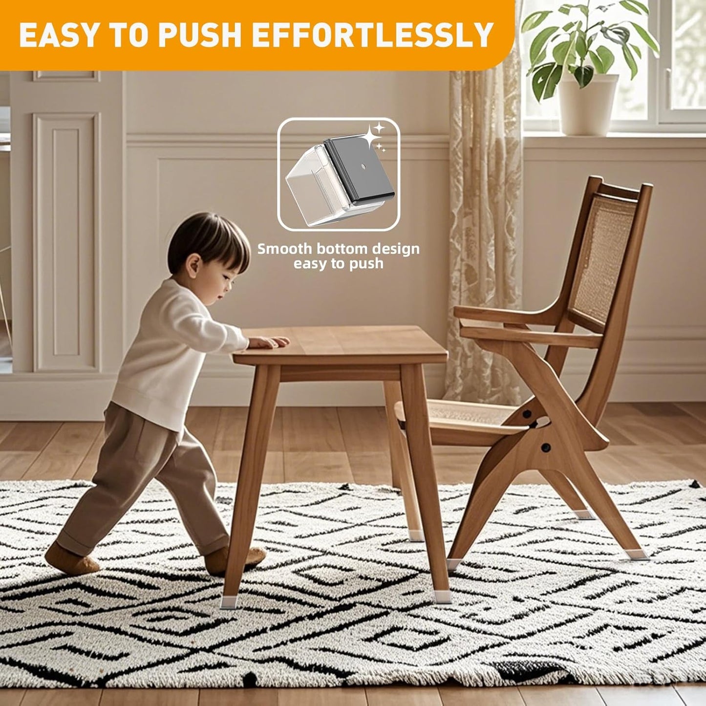 Furniture Sliders,24 PCS Chair Leg Sliders for Carpet, Furniture Movers Sliders, Carpet Chairs Furniture Glides, Floor Protectors, Carpet Moving Sliders Easily Move.(Clear, Fit:1.2-1.6")