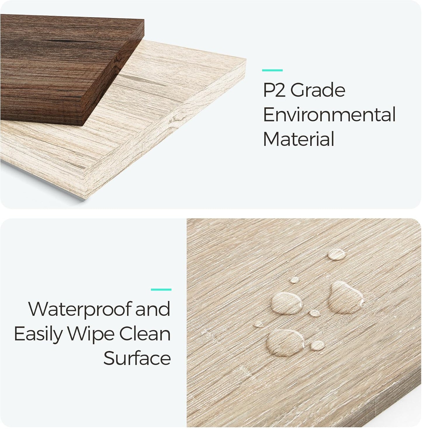 LINSY HOME Farmhouse Coffee Table with Storage, Wood Coffee Table for Living Room, Open Display Area and Storage Drawers with Metal Handles, Chic Style with Curved Base. Oak and Brown