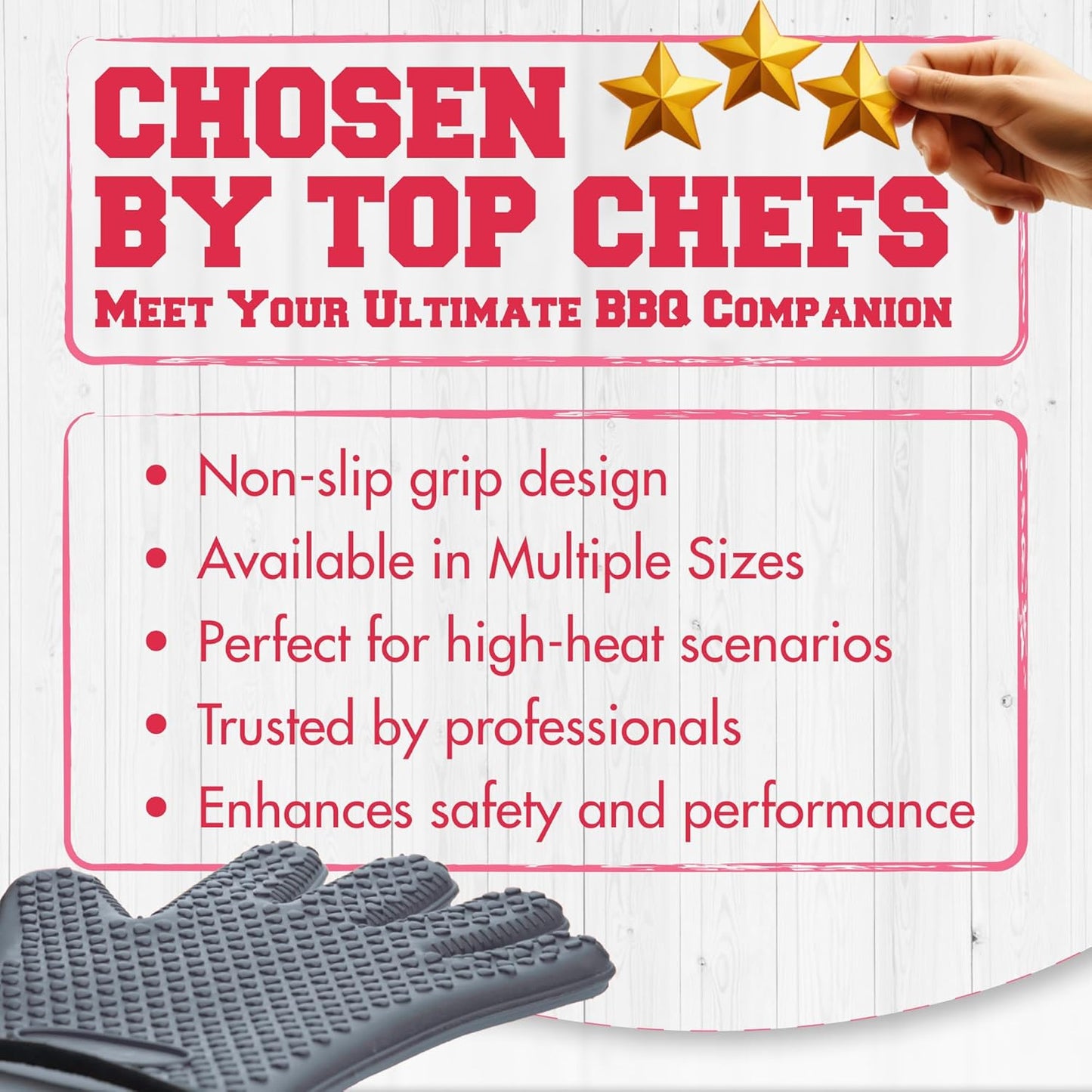 KITCHEN PERFECTION XL Silicone Smoker Oven Gloves for Women -Extreme Heat Resistant BBQ Gloves -Handle Hot Food Right on Your Grill Fryer&Pit|Waterproof Grilling Cooking Mitts|Superior Set+3 Bonuses
