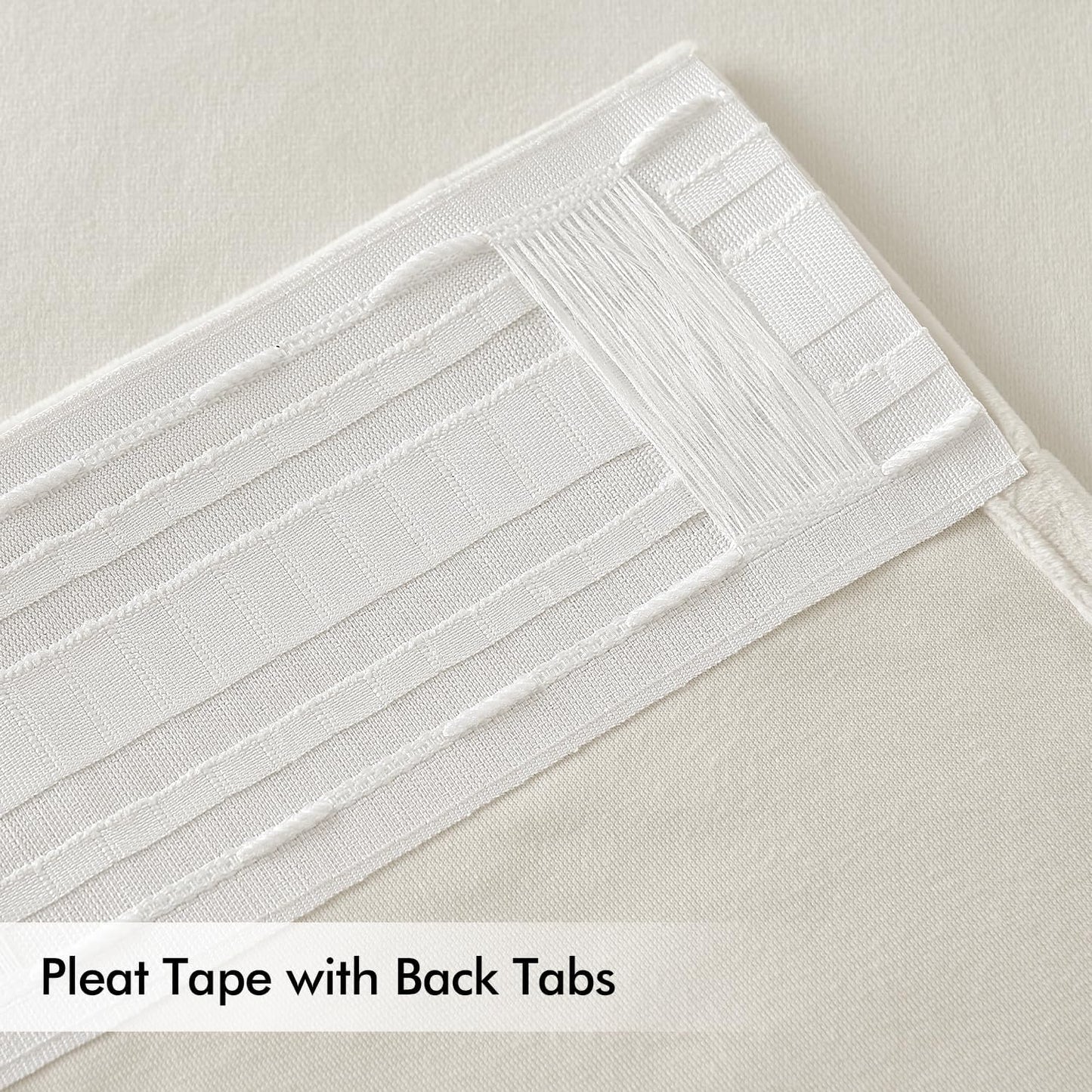 MIULEE Ivory White Velvet Curtains 90 inches Long 2 Panels - Luxury Pinch Pleated Room Darkening Window Drapes for Bedroom Living Room Thermal Insulated Super Soft, Back Tab Rod Pocket Elegant Decor