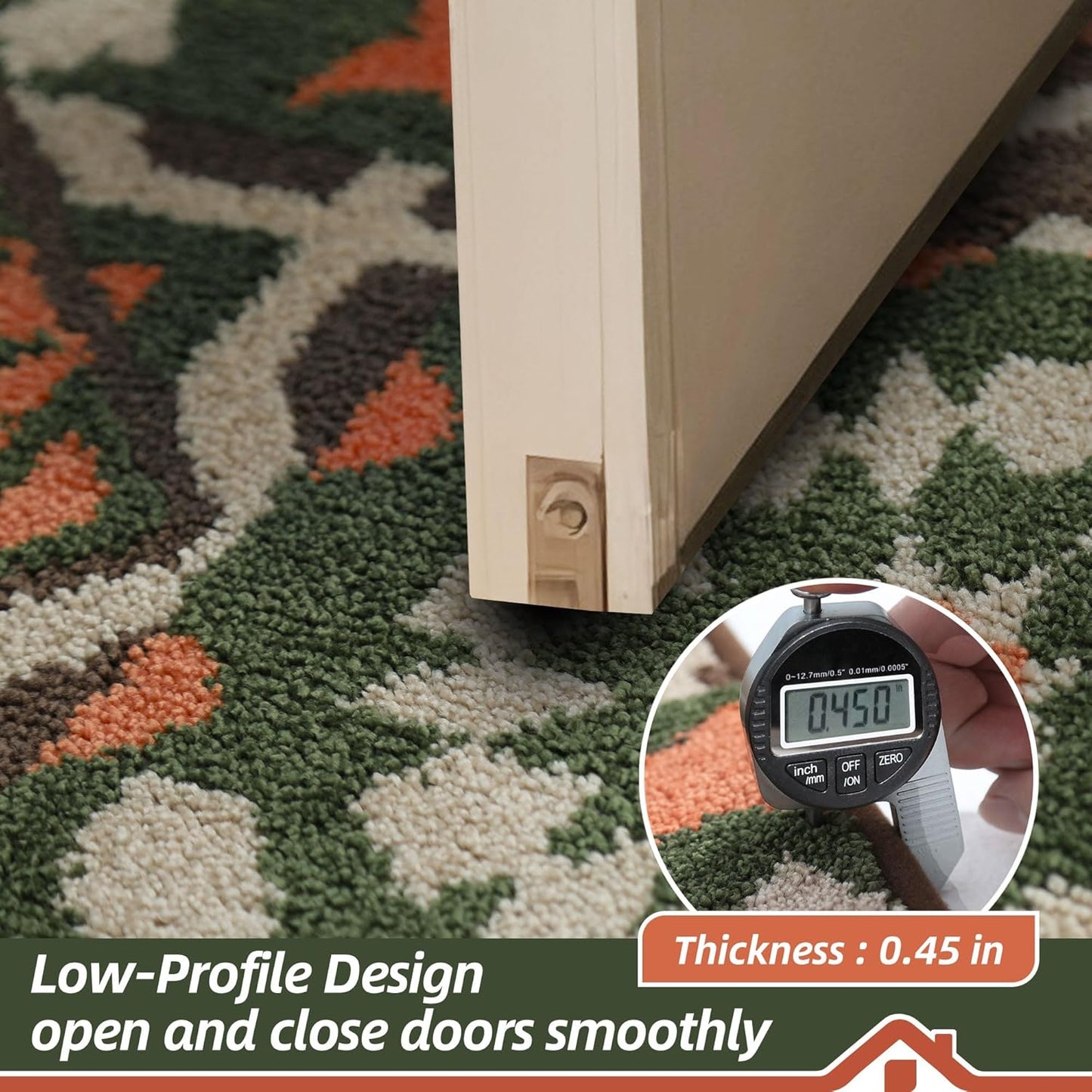 BEQHAUSE Dirt Trapper Door Mat 24" x 36", Non-Slip Entryway Rugs Washable, Floor Mat Stain Resistant and Absorbent Welcome Mat for Front Back Door, Muddy Wet Shoes & Paws, Boho Geometric Floral