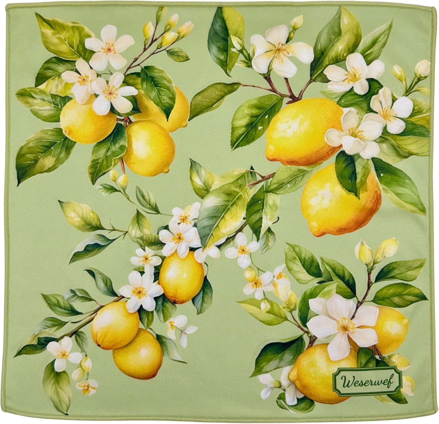 WESERWEF Design Microfiber Glasses Cleaning Cloth – Premium Cleaning Cloth for Eyeglasses, Screens, Tablets, Cameras & Lenses, 12" x 12", Ultra-Soft & Scratch-Free (Lemon)