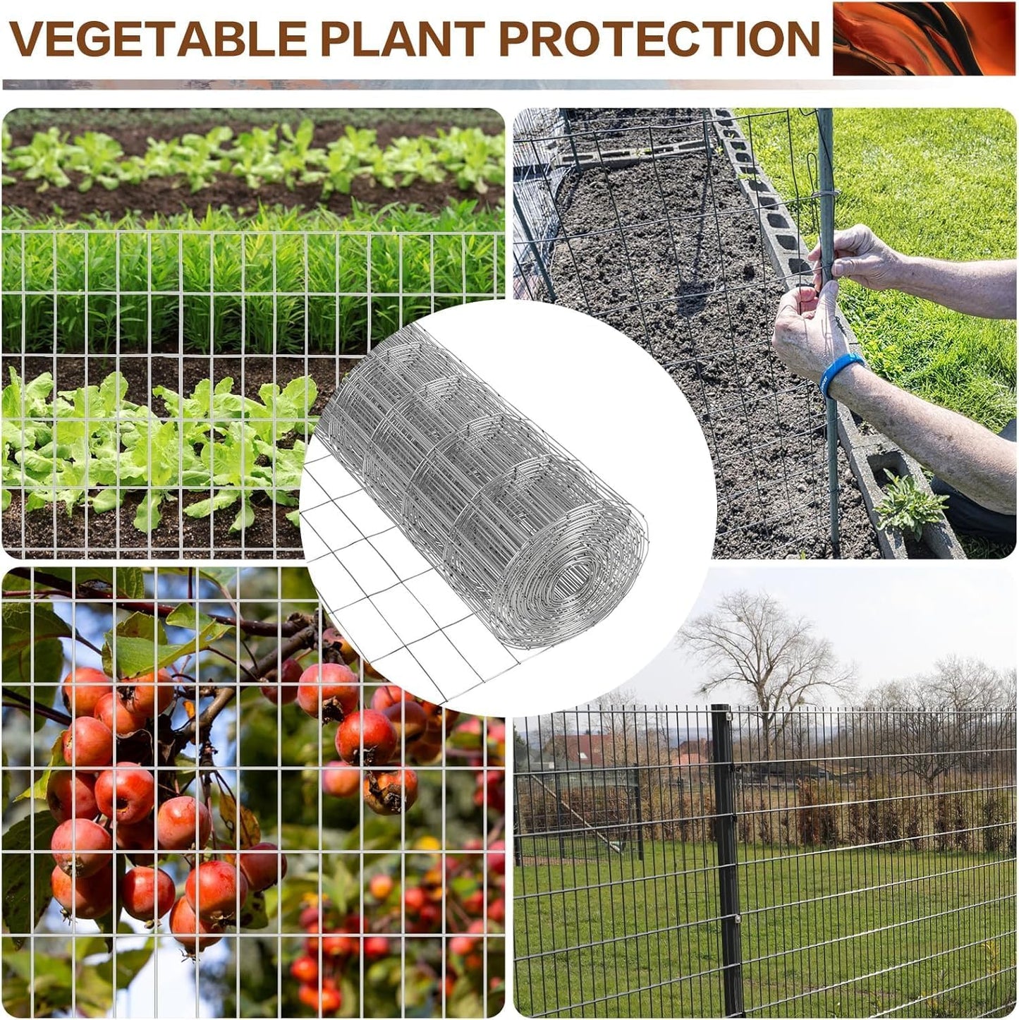 Tongmo 4 ft x 50 ft Galvanized Welded Wire Fence, 16GA Garden Chicken Wire Fence Roll, Mesh Size 2" x 4"Hardware Cloth, Ideal for Yard Protection and Poultry Netting