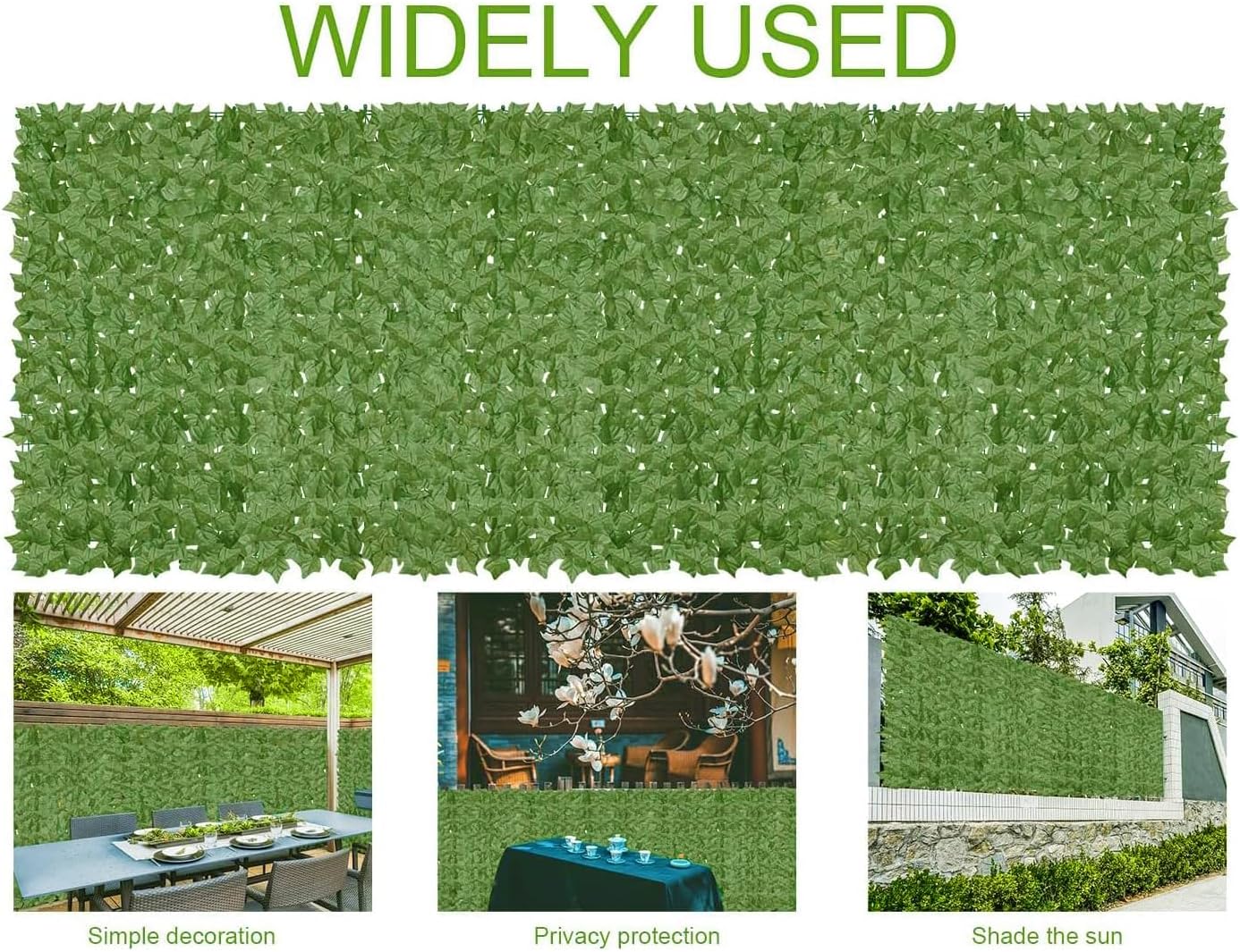 Artificial Ivy Privacy Fence Wall Screen,120x60 in in in UV-Anti Faux Greenery Backdrop Ivy Vine Leaf Hedges Fence Panels for Patio, Balcony, Garden, Backyard Indoor Outdoor Green Wall Decor