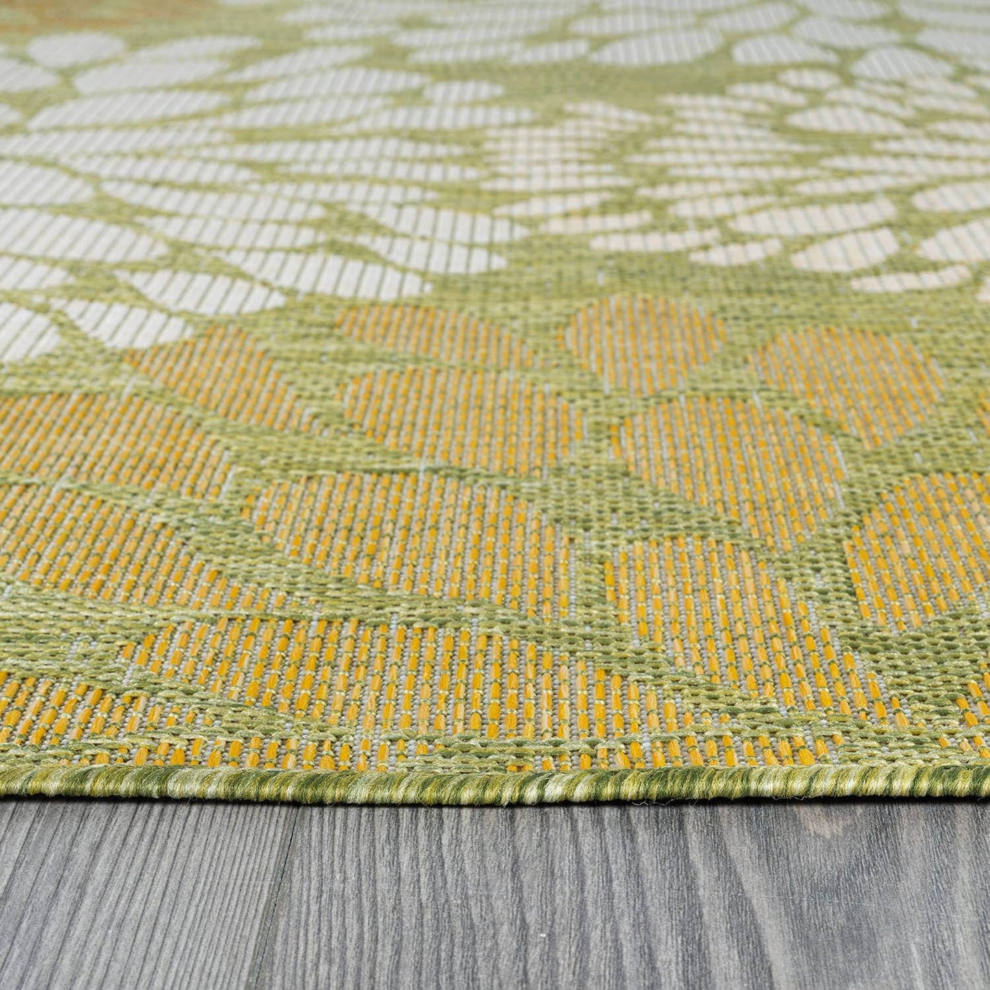 Beverly Rug Outdoor Rug 9x12 Modern Exotic Tropical Leaf Area Rugs for Indoor and Outdoor Patio Deck Porch Garden Water Resistant Washable Outside Carpet (9 x 12 Green)