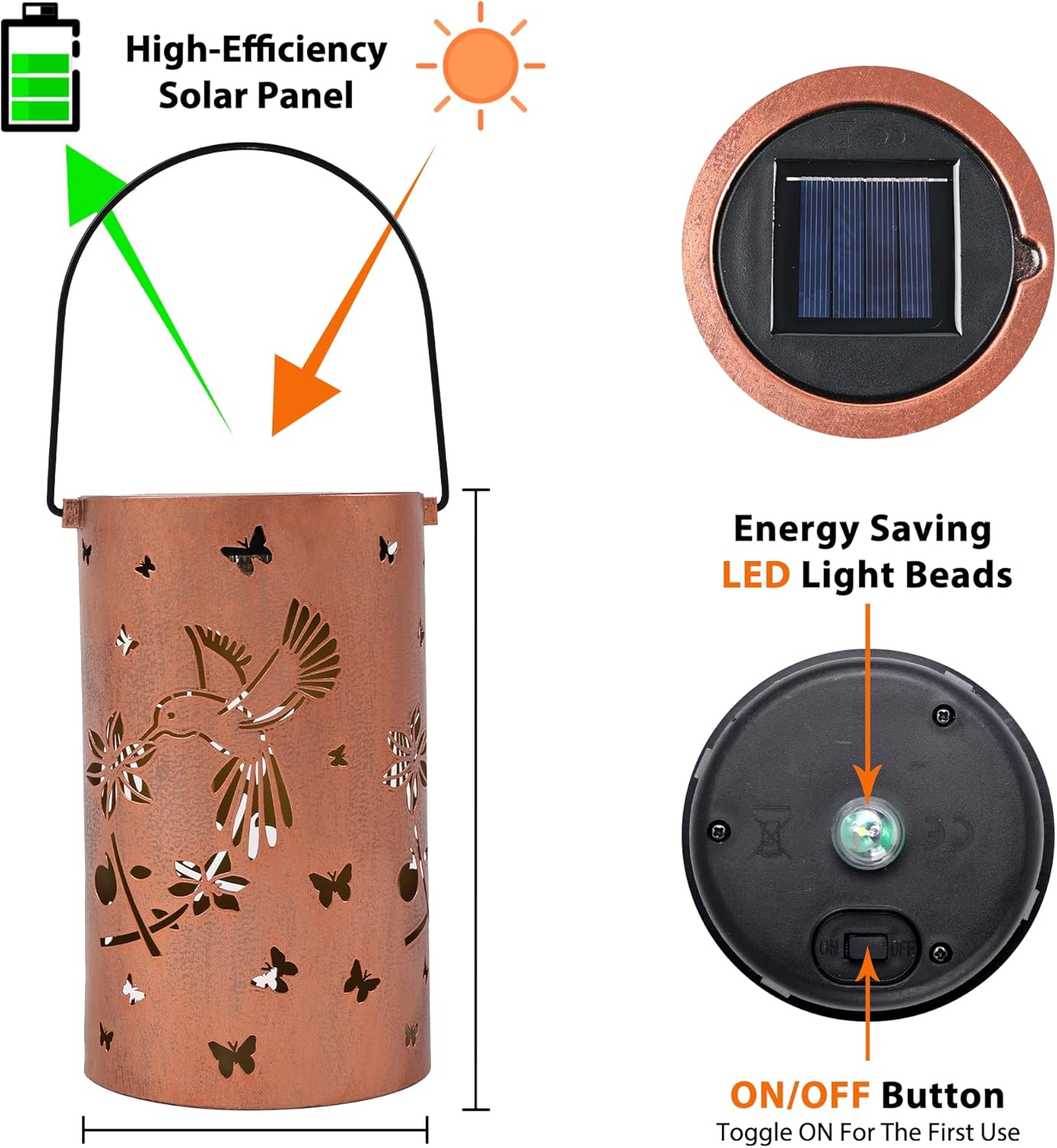 Solar Lanterns Outdoor Waterproof, Hummingbird Birthday Gifts for Women Men, Hanging Solar Lantern for Yard, Patio, Porch, Backyard, Landscape, Garden Decor