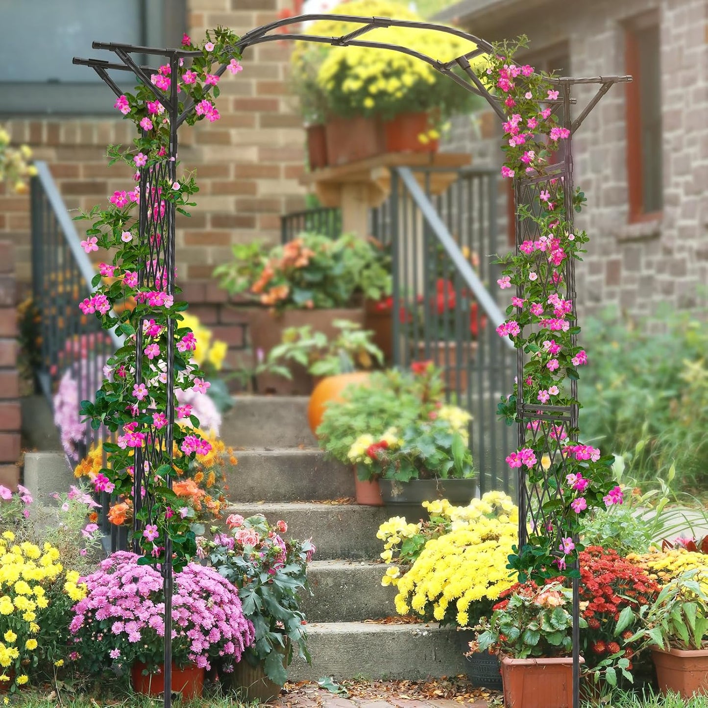 Lalahoni Garden Arch, Wedding & Event Decoration Trellis for Climbing Plants Outdoor, 6.8ft Archway for Roses Vines, Lawn, Party, Ceremony