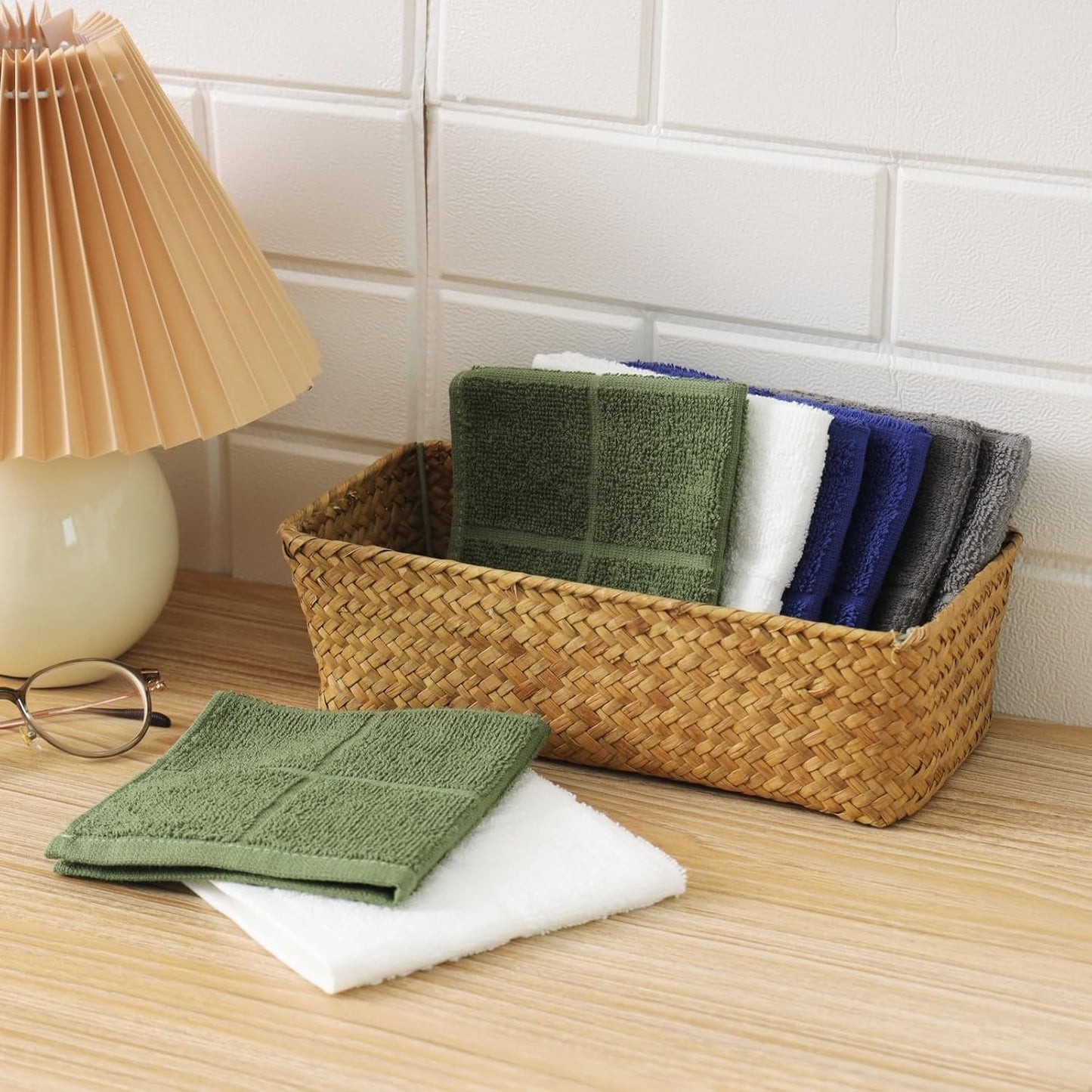 Glynniss Dishcloths Kitchen Highly Absorbent Dish Rags 100% Cotton Dish Cloths for Washing Dishes (red)