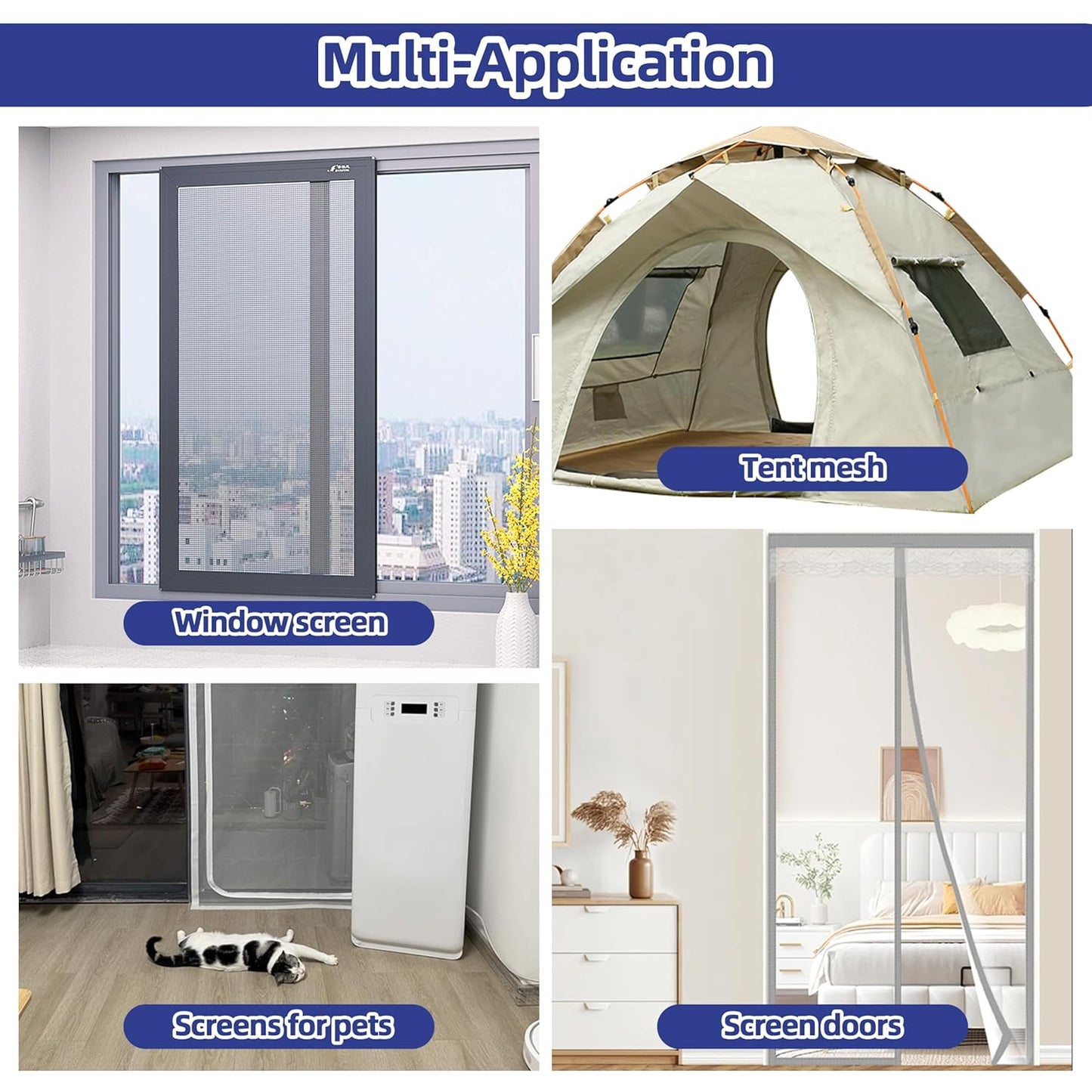 KING MOUNTAIN Grey Window Screen Repair Tape,3inX10FT Heavy Duty Screen Repair Kit for Window Screen and Screen Door,Strong Adhesive & Waterproof Window Screen Patch