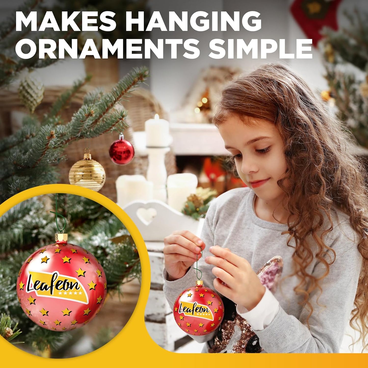 Leafeon 300 Pack Christmas Ornament Hooks for Christmas Tree Decoration โ The Best Holiday Ornament Hangers (Green)