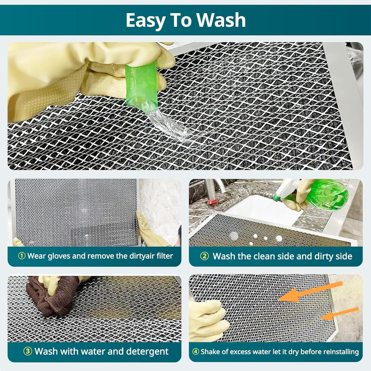 Torjim 12x24x1 Air Filter-MERV8, Washable & Reusable AC/HVAC Permanent Electrostatic Furnace Filters, Breathe Fresher, Easy Install