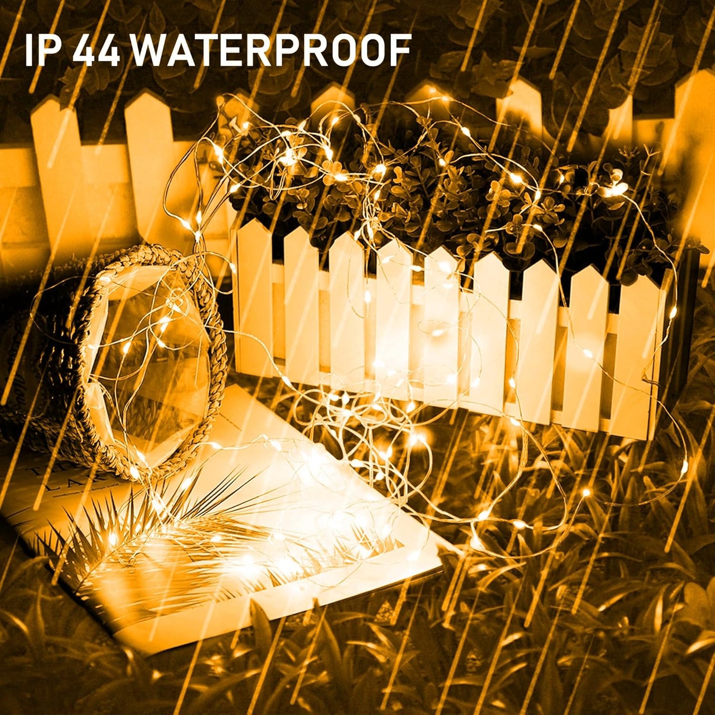 TW SHINE Warm White Solar String Lights Outdoor, Total 160 FT 480 LED Solar Powered Waterproof Fairy Lights 8 Modes Copper Wire Lights for Christmas Party Tree Wedding Yard Decorations, 4 Pack