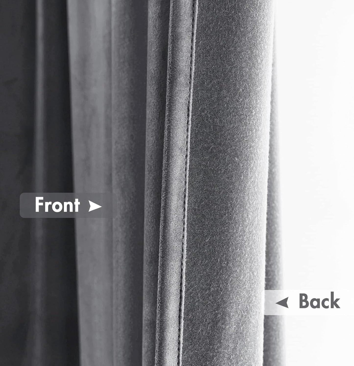 MIULEE Grey Velvet Curtains Thermal Insulated Blackout Curtain Drapes for Bedroom Living Room Darkening 108 Inches Long Curtains Panels Rod Pocket Set of 2