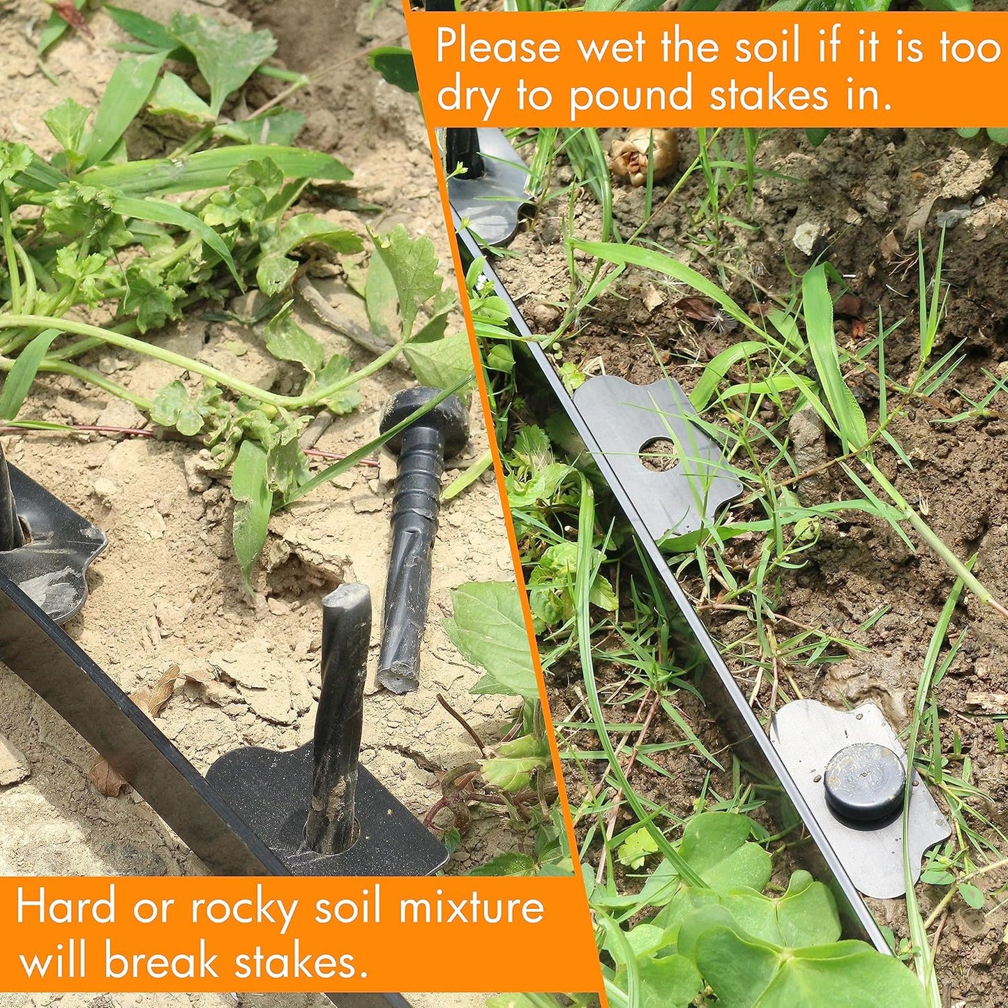 Gardzen 1.5" x 80' Landscape Edging Kit, Garden Edging Coil Comes with 100 Pcs Spikes, No Dig Lawn Border Design