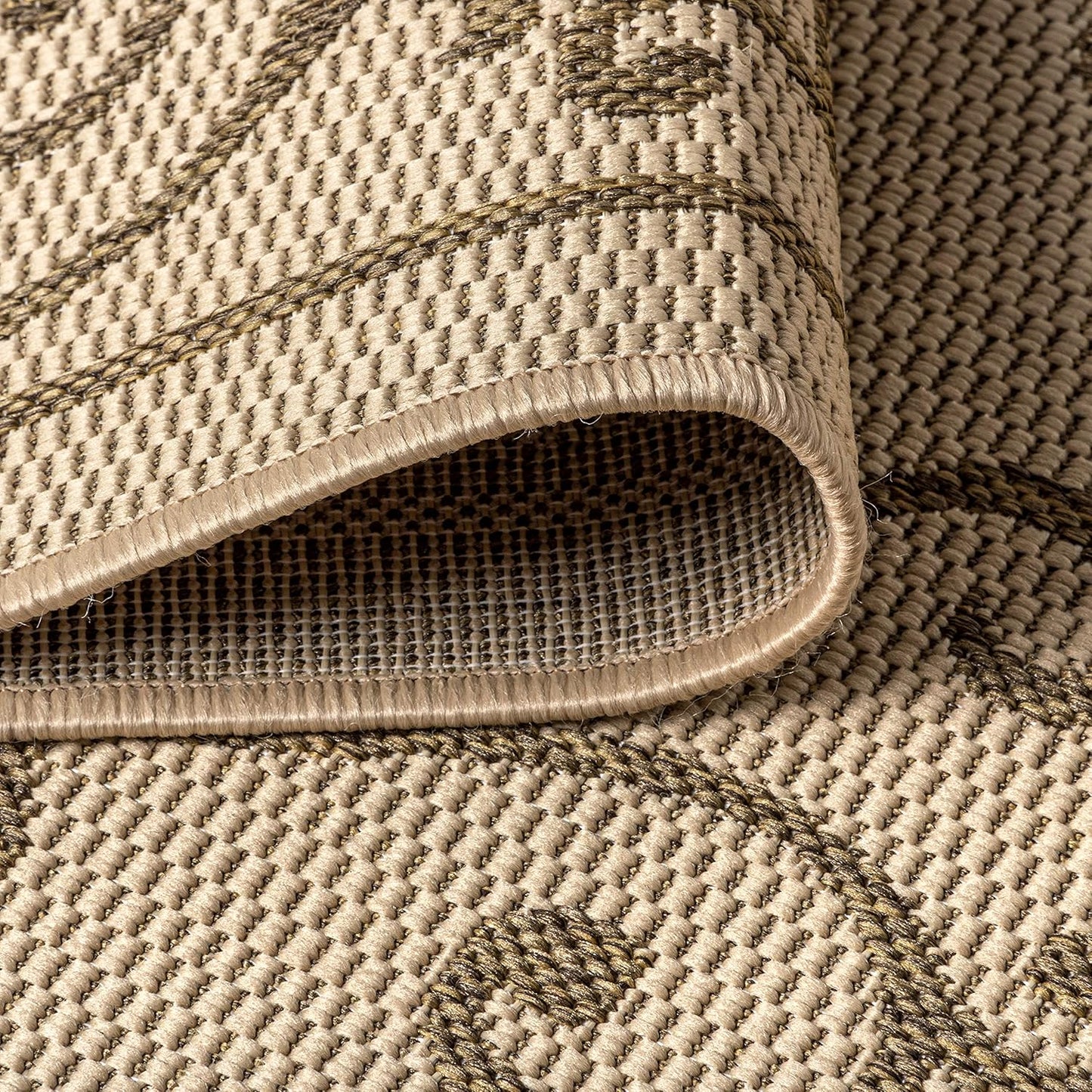 JONATHAN Y Vintage Filigree Indoor Outdoor Area Rug 6X9 Beige/Brown, Charleston Textured Weave for Backyard, Patio, Porch, Easy-Cleaning, High Traffic, Pet-Friendly, Non-Shedding (SMB106A-6)