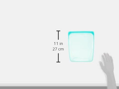 Stasher Premium Silicone Reusable Food Storage Bags, 4-Pack, Aqua, Multi-Use Food Storage Bags, Lunch Bag, Travel Containers, BPA Free, Leak-free, Dishwasher-Safe, Eco-friendly