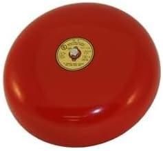 Red Fire Alarm Bell, 6 Inch 120 Volt AC