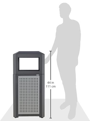 Safco Evos Steel Trash Can, 15 Gallons, Indoor and Outdoor Use, Commercial Garbage Can with Plastic Liner