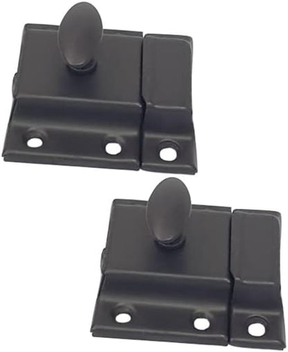 QCAA Oval Turn Cabinet Latch, for Cupboard & Other Furniture, Small, ORB Oil Rubbed Bronze Coated Finish, 2 Pack, Made in Taiwan