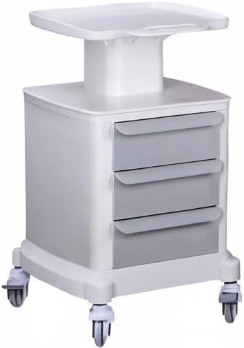 Professional-Grade 3-Drawer Utility Cart on Wheels - Trolley Cart w/ 3 Drawers & Utility Desk - Mobile Storage Cart, Cavitation Machine, Salon Supplies - Max 50kg/110lb Load…
