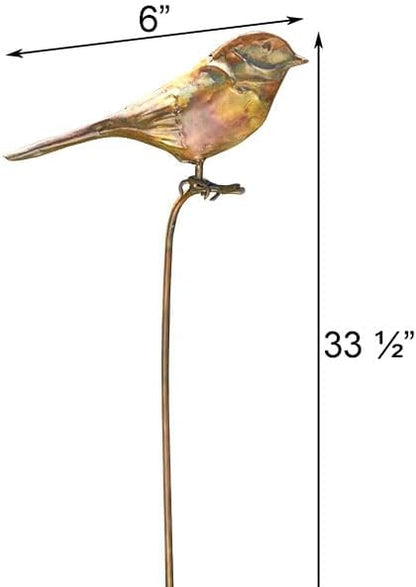 Set of 4 Ancient Graffiti Staked Bird Garden Ornaments