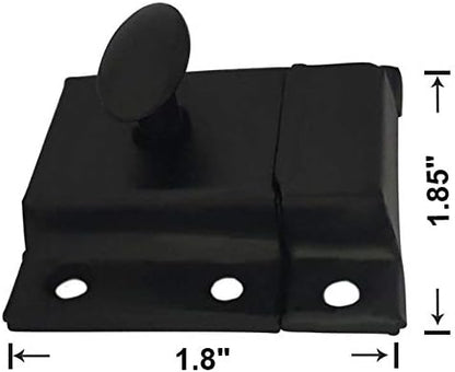 QCAA Oval Turn Cabinet Latch, for Cupboard & Other Furniture, Small, Matte Black, 4 Pack, Made in Taiwan