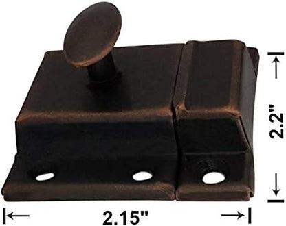 QCAA Oval Turn Cabinet Latch, for Cupboard & Other Furniture, Large, Antique Copper, Made in Taiwan, 2 Pack