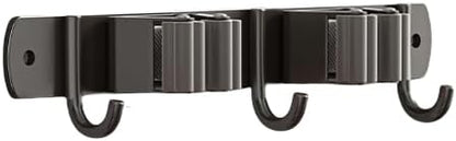 Amouy Broom Holder Wall Mount Mop(2 Racks with 3 Hooks),Garden Tool Storage Tool Rack Storage & Organization for the Home Plastic Hanger for Closet Garage Organizer