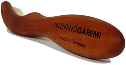 Valentino Garemi Classic Cleaning Hat Brush – Eliminate Dry Stains Dust Rain Spots Sweat Stains Pet Hair – Superb Pear Stained Wood and Genuine Boar Hair – Made in Germany
