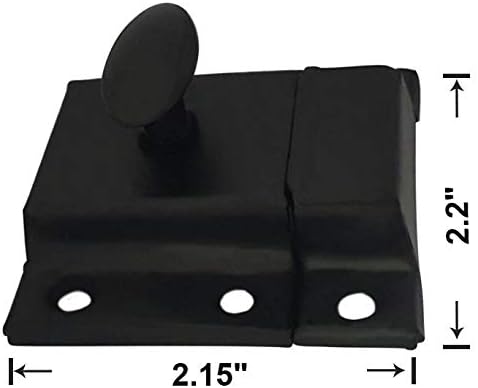 QCAA Oval Turn Cabinet Latch, for Cupboard & Other Furniture, Large, Matte Black, Made in Taiwan, 4 Pack