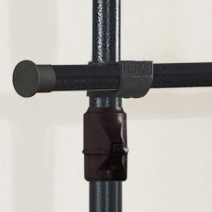 PRINCE HANGER Heavy Duty One Touch System Load 352LBS Clothing Racks for Hanging Clothes Metal Wardrobe Closet System Garment Tension Rod Free Standing Black Width Adjustable PHUS-0022