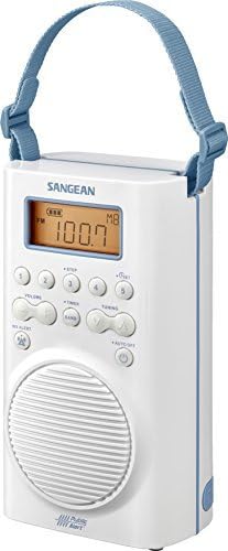 Sangean H205 Shower Radio AM/FM Waterproof, Weather Alert, Digital Tuning, White