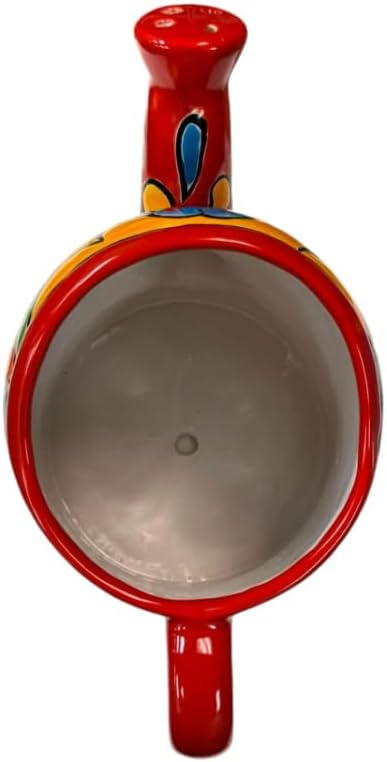 Talavera Watering Can Planter Large Flower Pot Large Mexican Pottery Folk Art Hand Painted Home Decor Garden Ceramic Handmade Multicolor 15" (Red Multi)