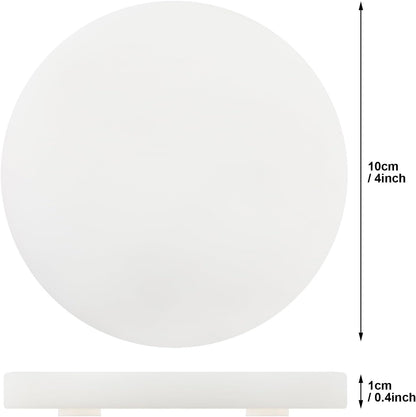 Pure White Marble Coasters Without Particles, Set of 4 - Natural Marble Stone Drink Coaster with Protective Silicone Feet, 4 inch Diameter, 0.4 inch Thick - Heat-Resistant Coasters for Coffee Table