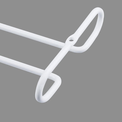 White 4 Wine Glass Rack Under Cabinet Shelf 10 Inch Stemware Storage Hanging Hanger Organizer Glasses Holder with Drying Under Counter Metal for Kitchen and Bar