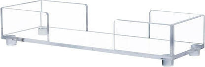 MyGift Modern Premium Clear Acrylic Bathroom Paper Towel Holder for Trifold, Z-Fold and Multifold, Commercial Grade Countertop Disposable Folded Napkin Dispenser Tray for Home, Office, or Business