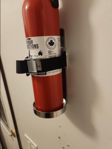 Fire Extinguisher Mount,Wall Mounted Bracket,Compatible with 2.5 lb Fire Extinguishers,Stainless Steel (2.5LB Stainless Steel 1pcs)