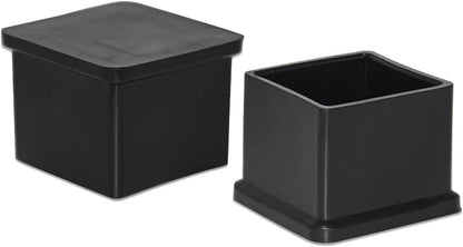 Flyshop Flexible Anti-Scratch PVC Patio Chair Table Leg Caps Tips Floor Protectors Square Furniture Covers, 20pcs, Black, 35 mm x 35 mm, 1-3/8" x 1-3/8"