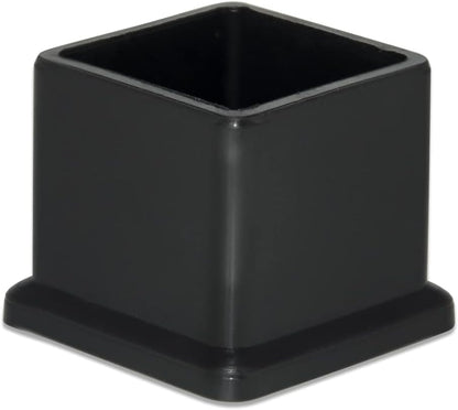 Flyshop Flexible PVC Patio Chair Table Leg Tips Caps Square Furniture Covers 25 x 25 mm, 1" x 1", Black, 20PCS