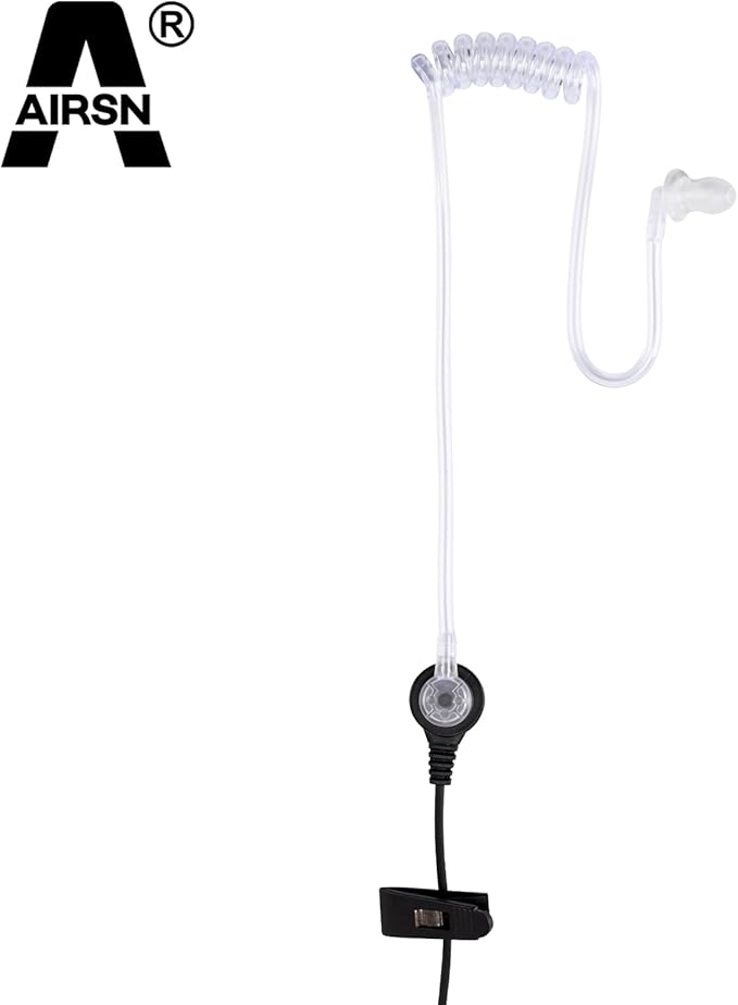 A Earpiece Headset with PTT/VOX for Midland GXT1000VP4 GXT1050VP4 LXT500VP3 Walkie Talkies/Two Way Radio Transparent Acoustic Tube (Pack of 2)