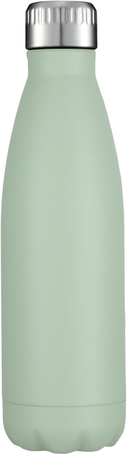 HASLE OUTFITTERS 17oz Stainless Steel Water Bottles, Vacuum Insulated Water Bottles Double Walled Reusable Metal Sports Water Bottles Keep Drinks Hot and Cold, Light Green, 1Pack