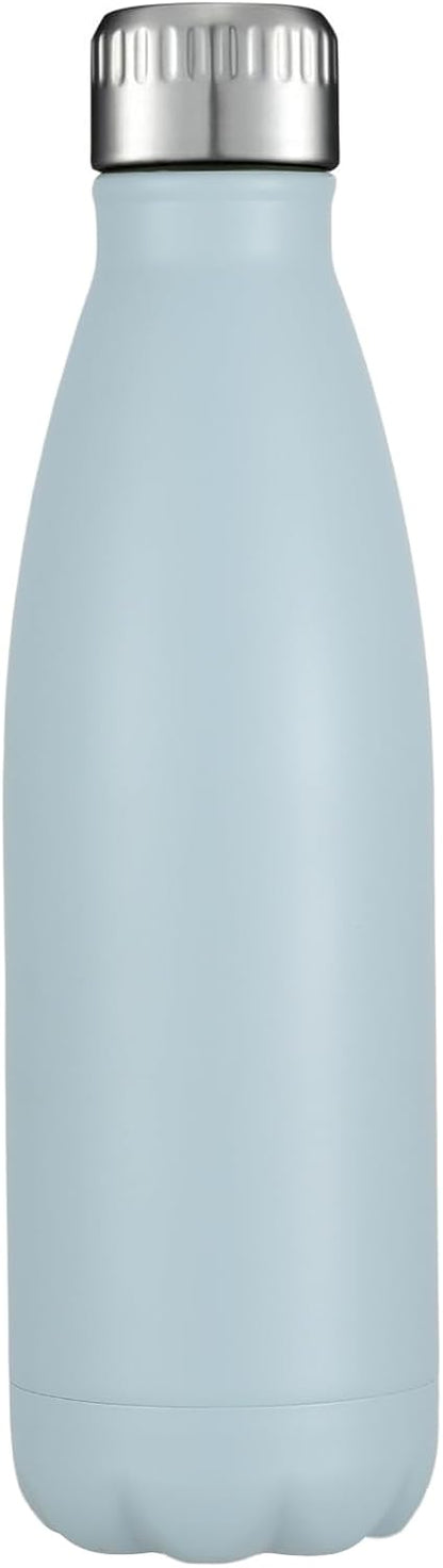 HASLE OUTFITTERS 17oz Stainless Steel Water Bottles, Vacuum Insulated Water Bottles Double Walled Powder Coated Reusable Metal Sports Water Bottles Keep Drinks Hot and Cold,Sky Light Blue, 1Pack