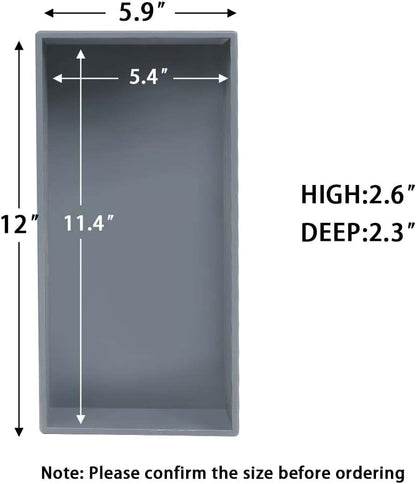 Bamboo Drawer Organizer - Kitchen Utensil Organizer Silverware Tray Cutlery Holder，Office Desk Supplies and Accessories,12 * 5.9 * 2.6,Grey